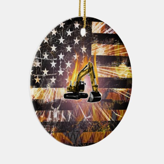 Vlag van de graafmachine keramisch ornament (Rechts)