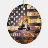 Vlag van de graafmachine keramisch ornament (Links)