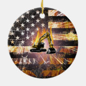 Vlag van de graafmachine keramisch ornament (Achterkant)