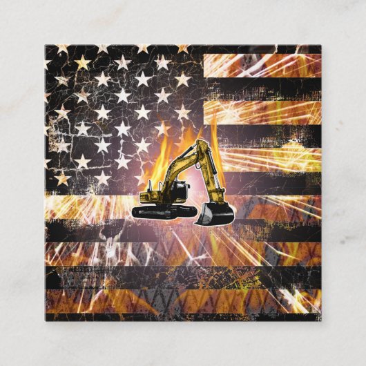 Vlag van de graafmachine kortingskaartje (Voorkant)