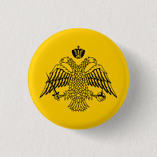 Vlag van de Grieks-Orthodoxe Kerk Ronde Button 3,2 Cm
