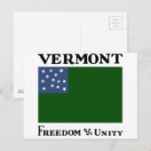 Vlag van de Groene Berg Boys bij de Vermont-republ Briefkaart (Voorkant / Achterkant)