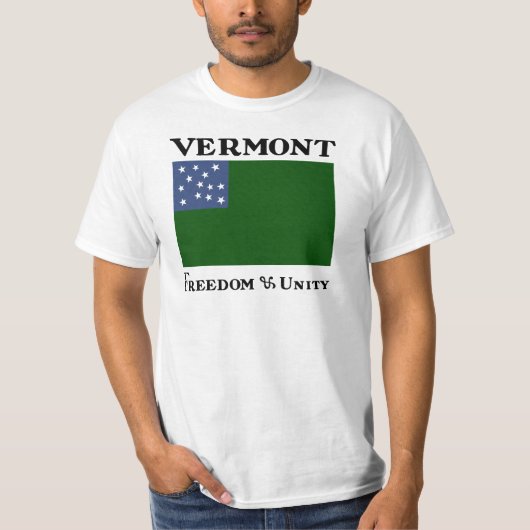 Vlag van de Groene Berg Boys bij de Vermont-republ T-shirt (Voorkant)