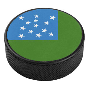 Vlag van de groene bergboeien hockey puck