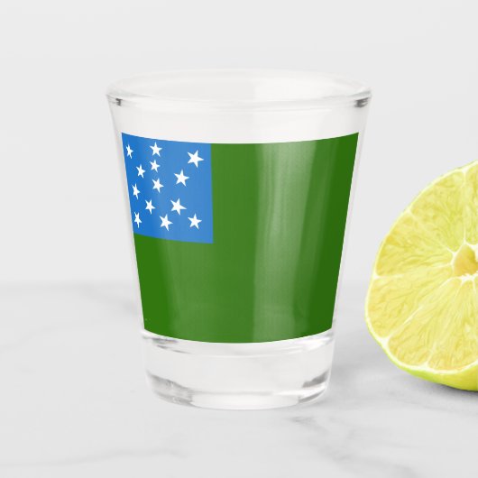Vlag van de groene bergboeien shot glas (Voorkant)