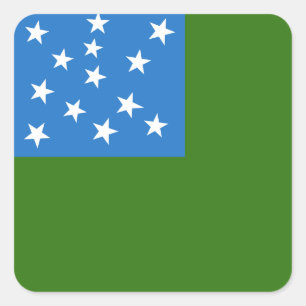 Vlag van de groene bergboeien vierkante sticker