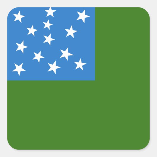 Vlag van de groene bergboeien vierkante sticker (Voorkant)
