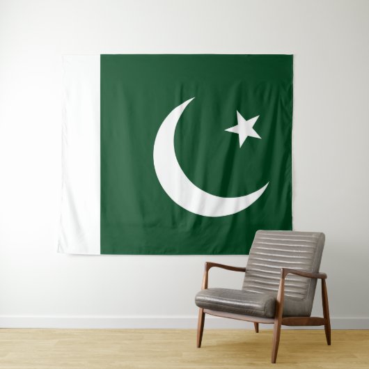 Vlag van de grote Pakistaanse vlag Wandkleed (In Situ (horizontaal))