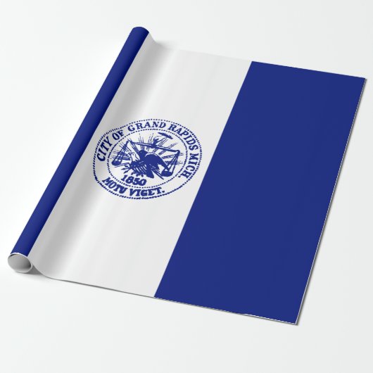 Vlag van de grote Rapids (Michigan City) Cadeaupapier (Uitgerold)