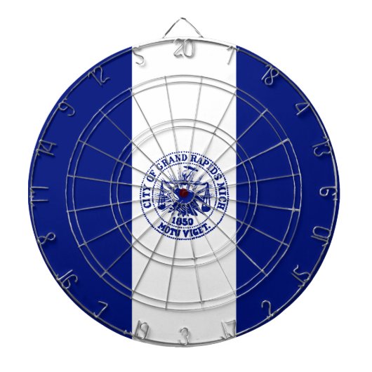 Vlag van de grote Rapids (Michigan City) Dartbord (Voorkant)