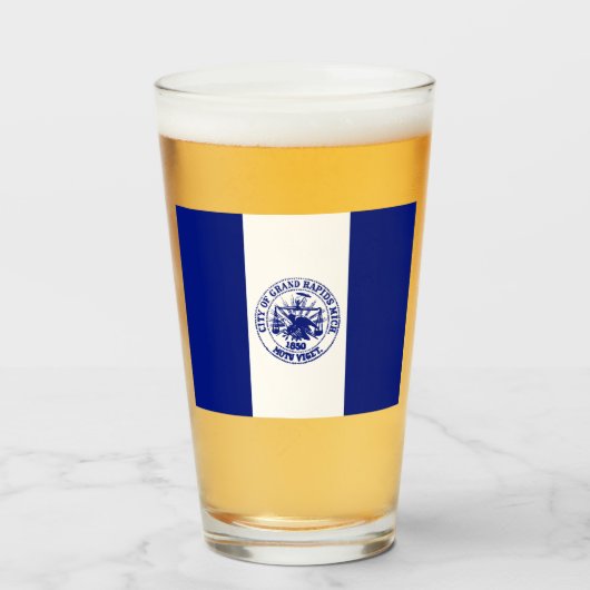 Vlag van de grote Rapids (Michigan City) Glas (Voorkant gevuld)