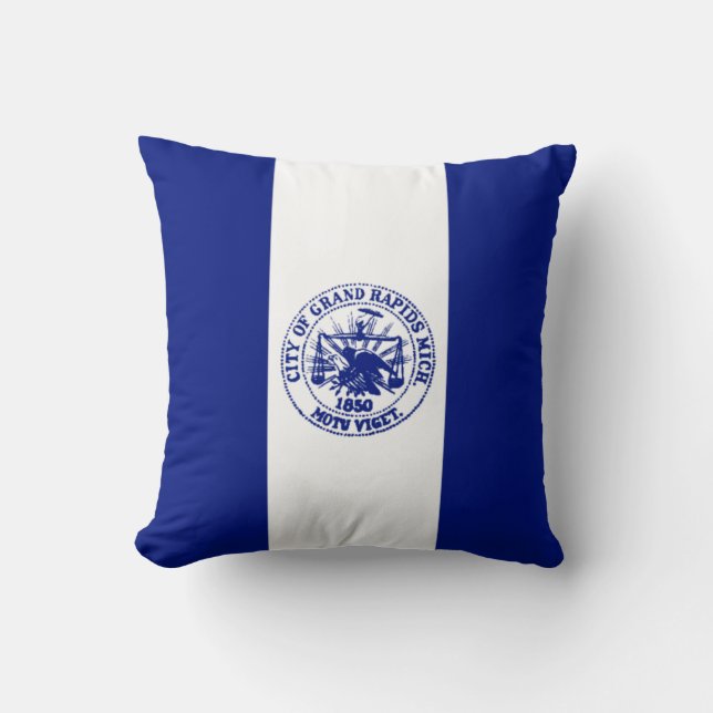 Vlag van de grote Rapids (Michigan City) Kussen (Voorkant)