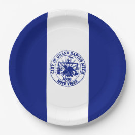 Vlag van de grote Rapids (Michigan City) Papieren Bordje