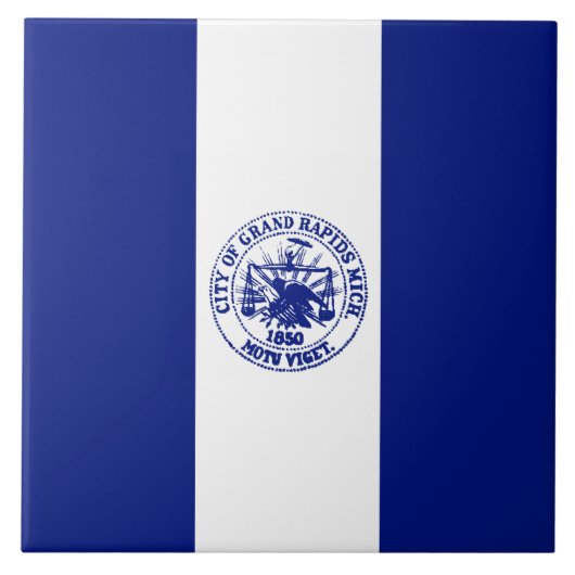 Vlag van de grote Rapids (Michigan City) Tegeltje (Voorkant)
