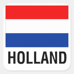 VLAG VAN DE HOLLAND VIERKANTE STICKER