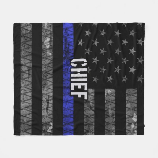 Vlag van de hoofdpolitie in nood fleece deken (Voorkant (Horizontaal))