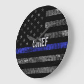 Vlag van de hoofdpolitie in nood grote klok (Hoek)