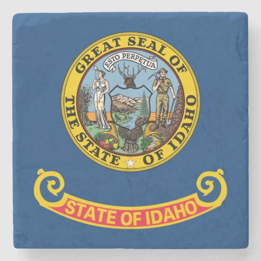 Vlag van de Idaho-staat Stenen Onderzetter (Voorkant)