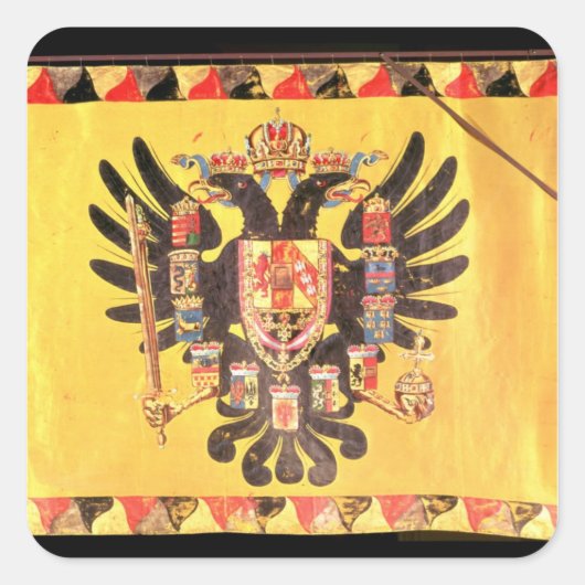 vlag van de Imperial Habsburg-dynastie, c.1700 Vierkante Sticker (Voorkant)