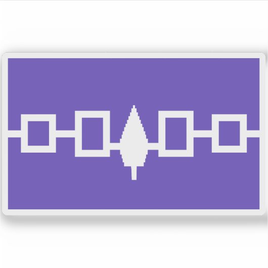Vlag van de Iroquois Confederatie (Haudenosaunee) Sticker (Voorkant)
