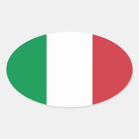 Vlag van de Italiaanse ovalseticker Ovale Sticker (Voorkant)