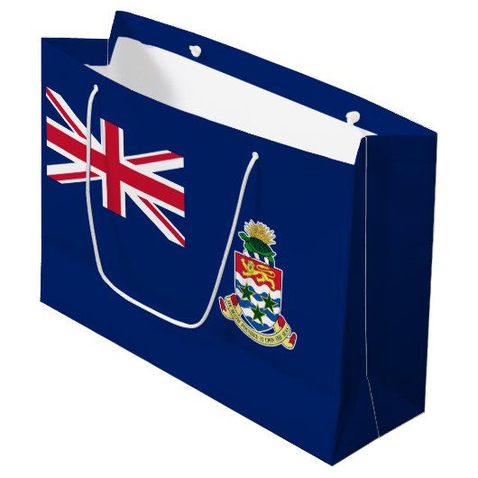 Vlag van de Kaaimaneilanden Groot Cadeauzakje (Voorkant Gekanteld)