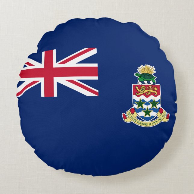 Vlag van de Kaaimaneilanden Rond Kussen (Voorkant)