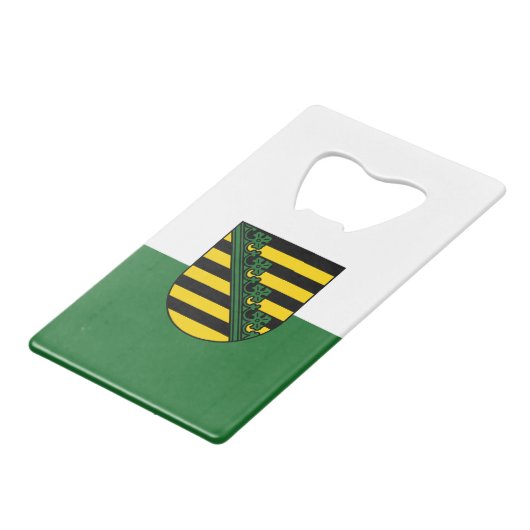 Vlag van de Kaart van de Saksische kredietverlenin Creditkaart Flessenopener (Voorkant Gekanteld)
