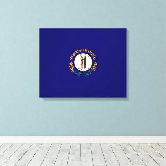 Vlag van de Kentucky-staat Canvas Afdruk (Insitu (Houten vloer))