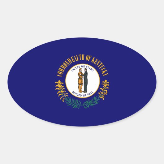 Vlag van de Kentucky-staat Ovale Sticker (Voorkant)
