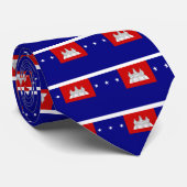 Vlag van de Khmer-republiek (សា ដ្ ឋណធាrijរ) Stropdas (Opgerold)