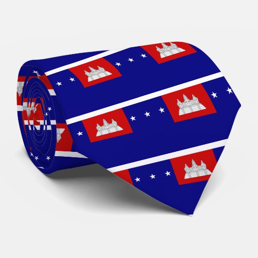 Vlag van de Khmer-republiek (សា ដ្ ឋណធាrijរ) Stropdas (Opgerold)