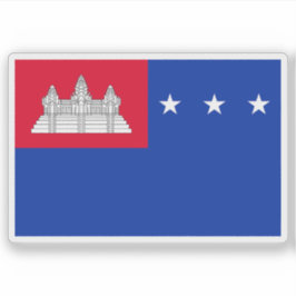Vlag van de Khmer Republiek, Cambodja (1970-1975) Sticker