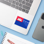 Vlag van de Khmer Republiek, Cambodja (1970-1975) Sticker (Laptop met iPhone)