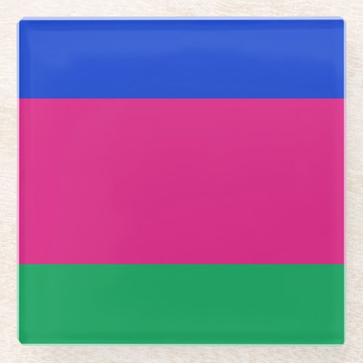 Vlag van de Koeban Volksrepubliek Glazen Onderzetter (Voorkant)