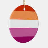 Vlag van de Lesbische Pride (5 Stripes) Keramisch Ornament (Rechts)
