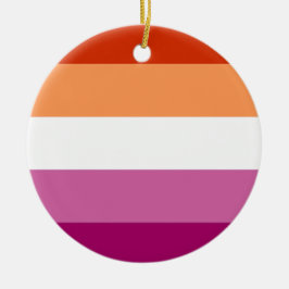 Vlag van de Lesbische Pride (5 Stripes) Keramisch Ornament