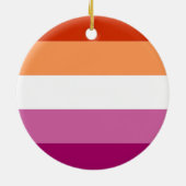 Vlag van de Lesbische Pride (5 Stripes) Keramisch Ornament (Achterkant)