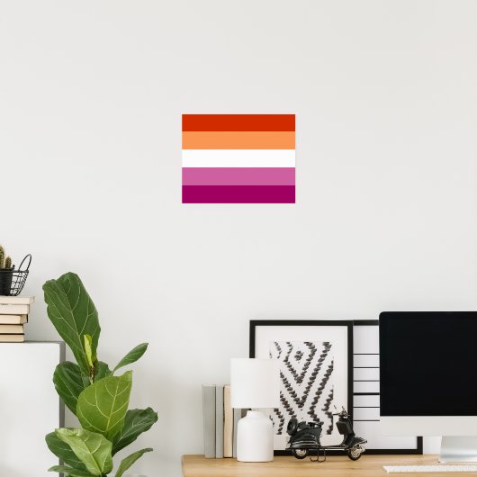 Vlag van de Lesbische Pride (5 Stripes) Poster (Thuiskantoor)