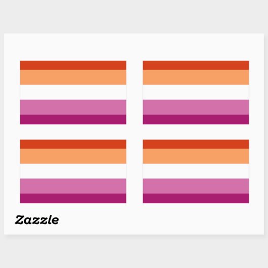 Vlag van de Lesbische Pride (5 Stripes) Rechthoekige Sticker (Vel)