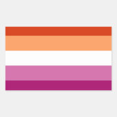 Vlag van de Lesbische Pride (5 Stripes) Rechthoekige Sticker (Voorkant)