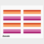 Vlag van de Lesbische Pride (5 Stripes) Rechthoekige Sticker (Vel)