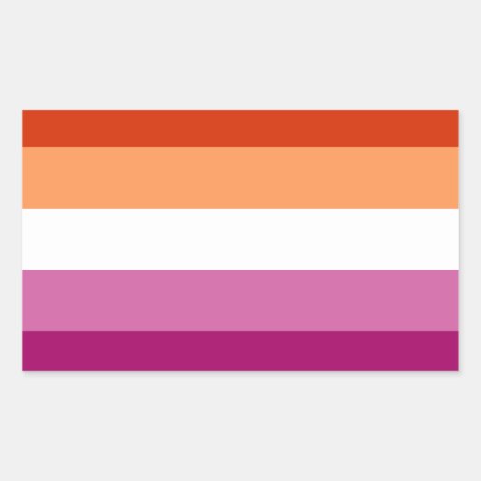 Vlag van de Lesbische Pride (5 Stripes) Rechthoekige Sticker (Voorkant)