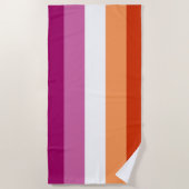 Vlag van de Lesbische Pride (5 Stripes) Strandlaken (Voorkant)