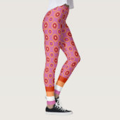 vlag van de Lesbische pride/roze bloempatroon Leggings (Rechts)