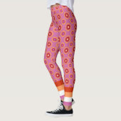 vlag van de Lesbische pride/roze bloempatroon Leggings (Links)