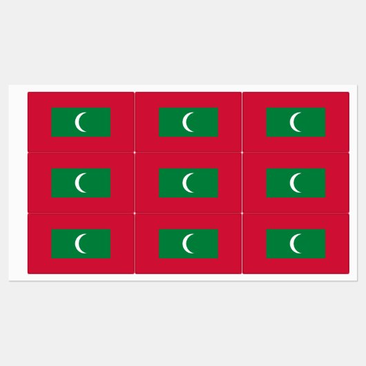Vlag van de Malediven Labels (Vel)