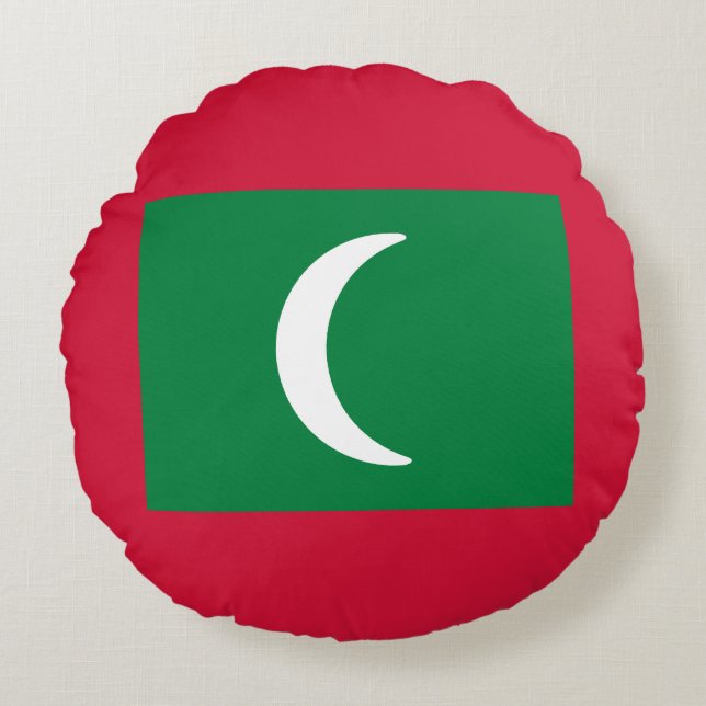 Vlag van de Malediven Rond Kussen (Voorkant)