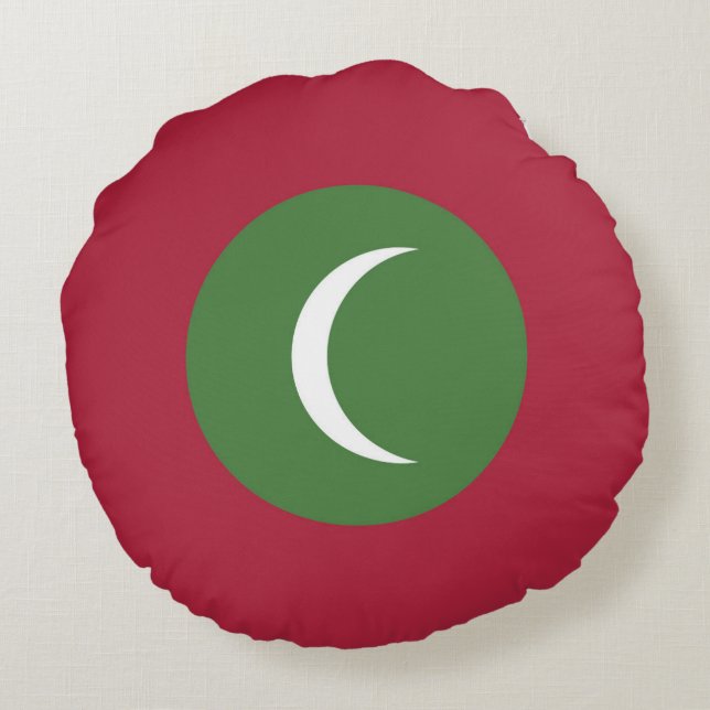 Vlag van de Malediven Rond Kussen (Achterkant)