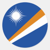 Vlag van de Marshalleilanden Ronde Sticker (Voorkant)